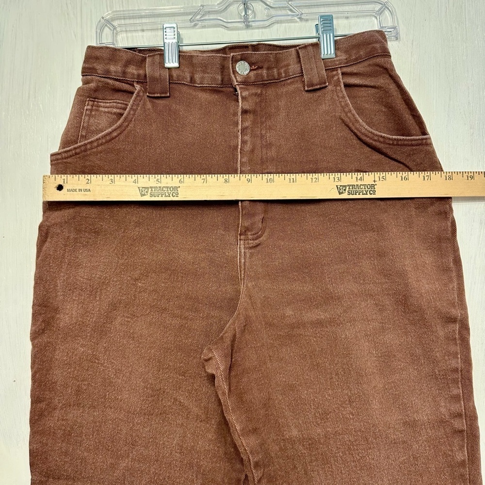 Vintage Bonjour Jeans Women’s 14 High Waist Brown Tapered Leg Made in USA 80/90 - Picture 4 of 9